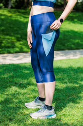 Legging court ¾ femme sport "Blueberry" – technique, confortable et écoresponsable